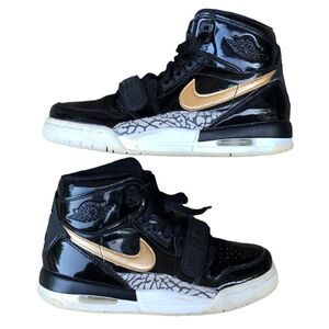 RARE 2018 Nike Air Jordan 1 Legacy 312 Black Golf Patent Size 6